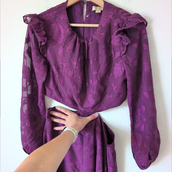 NWT Dark Pink London UK Womens Dress US 6 Purple Long Sleeve Maxi - Picture 8 of 10